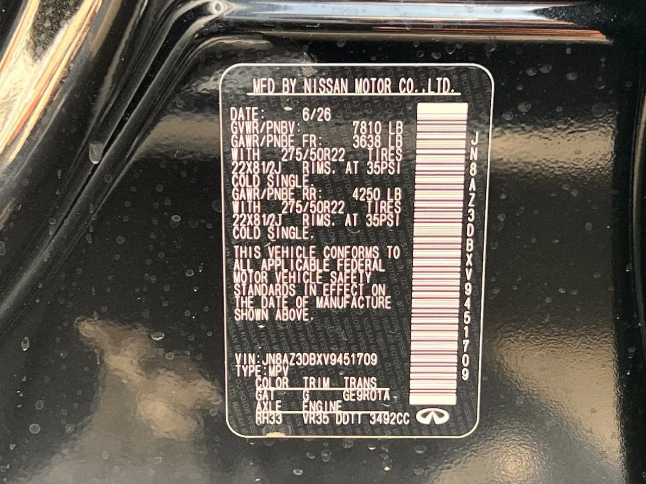 New 2027 MINERAL BLACK INFINITI Sport 4WD image 29