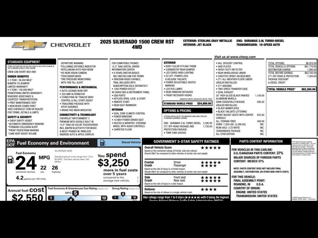 Used 2025 Sterling Gray Metallic Chevrolet RST image 3