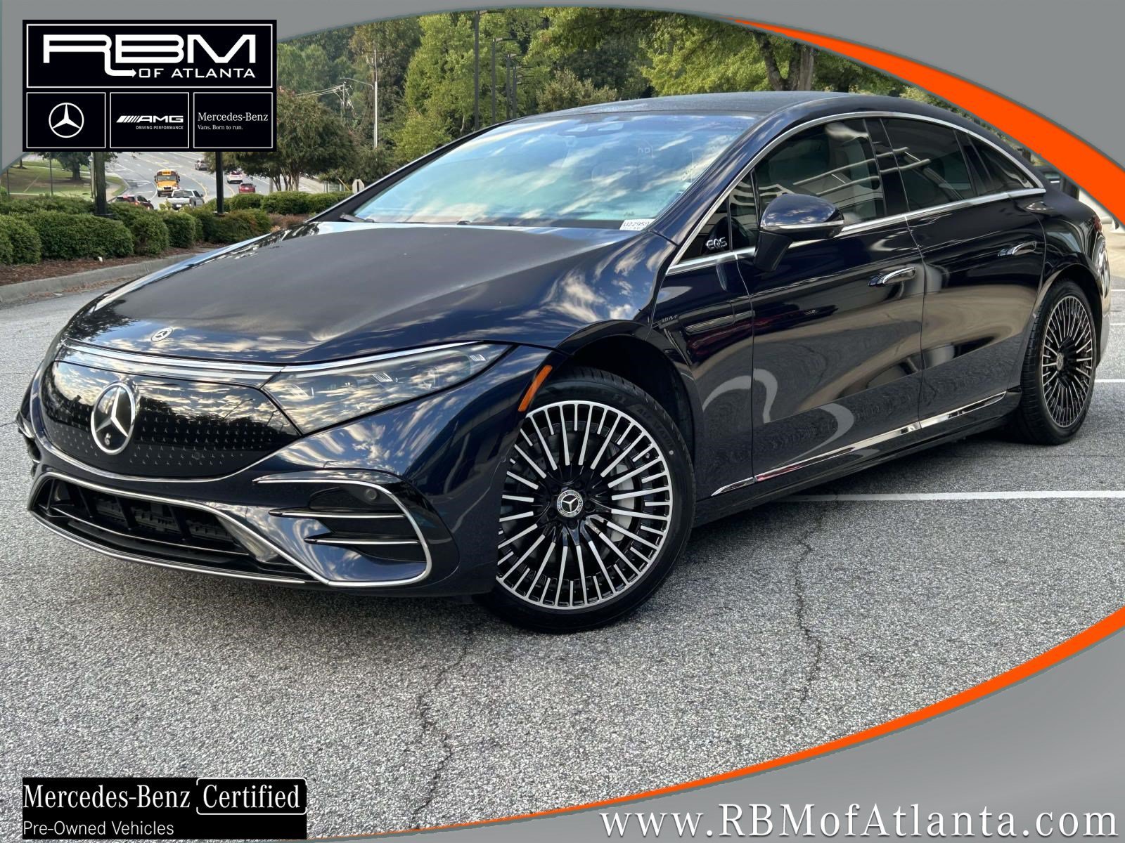Certified Used 2023 Nautical Blue Metallic Mercedes-Benz EQS 580 4MATIC® Sedan image 1