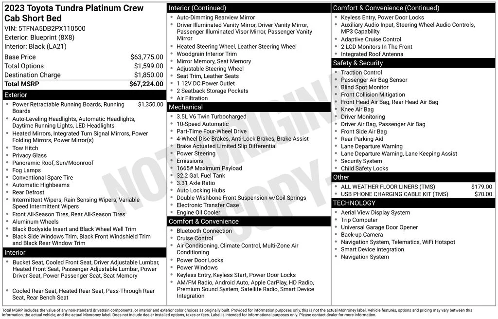 Used 2023 Blue Toyota Platinum image 17