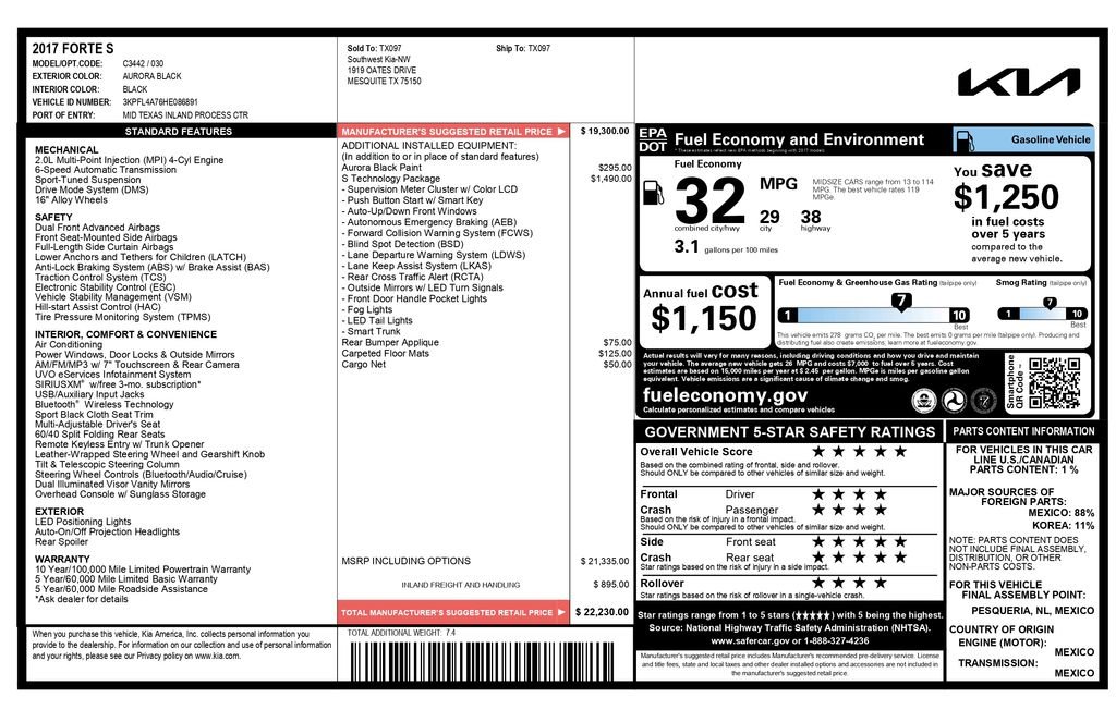 Used 2017 Aurora Black Kia S image 7