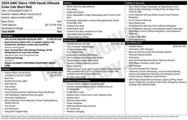 Certified Used 2026 Glacier White Tricoat GMC Denali Ultimate image 37
