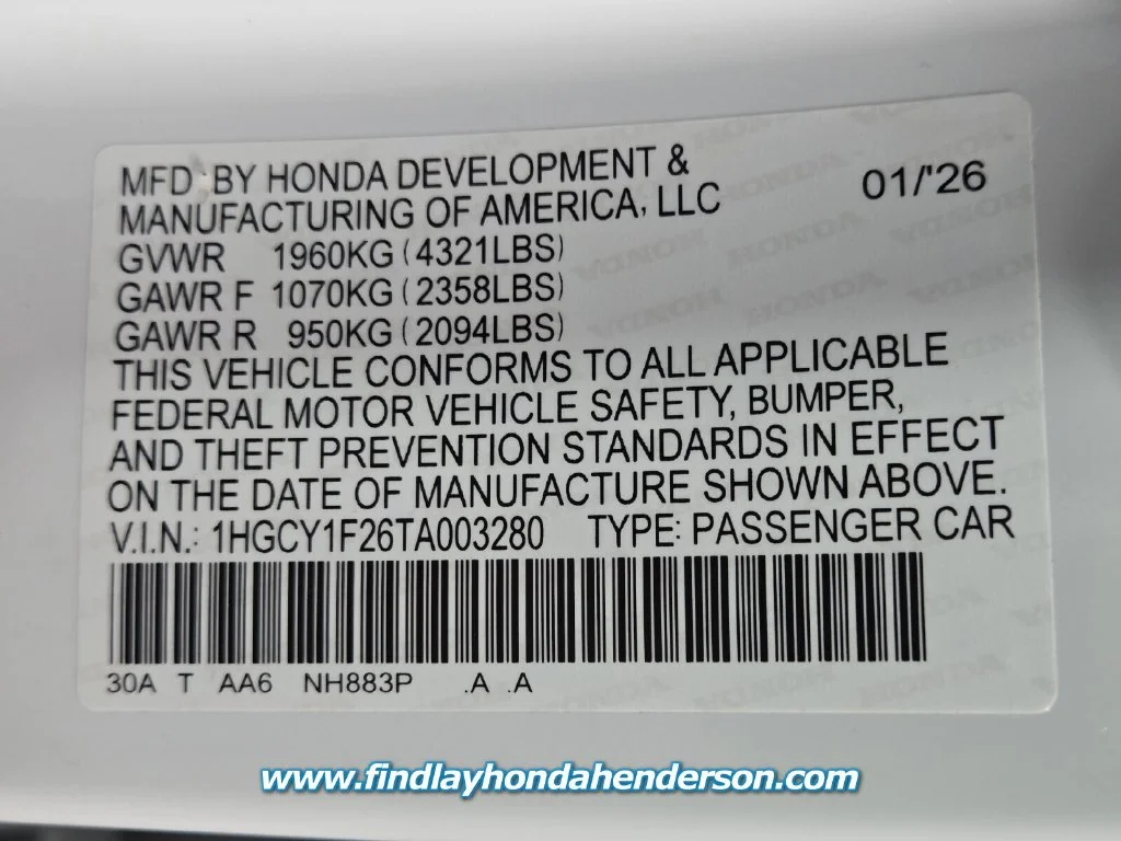 Certified Used 2026 Platinum White Pearl Honda LX image 13