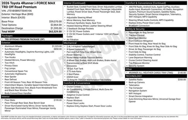 New 2026 Heritage Blue Toyota TRD Off-Road Premium i-FORCE MAX image 20