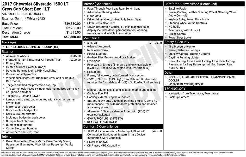 Used 2017 White Chevrolet LT image 2