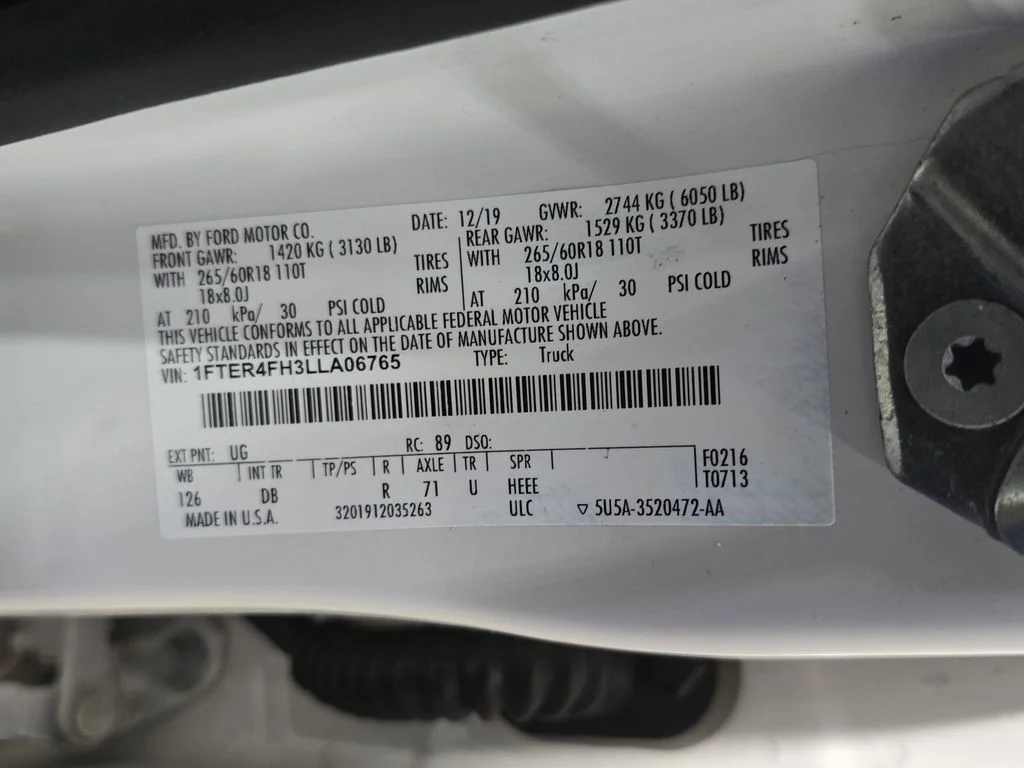 Used 2020 White Platinum Clearcoat Metallic Ford Lariat image 35