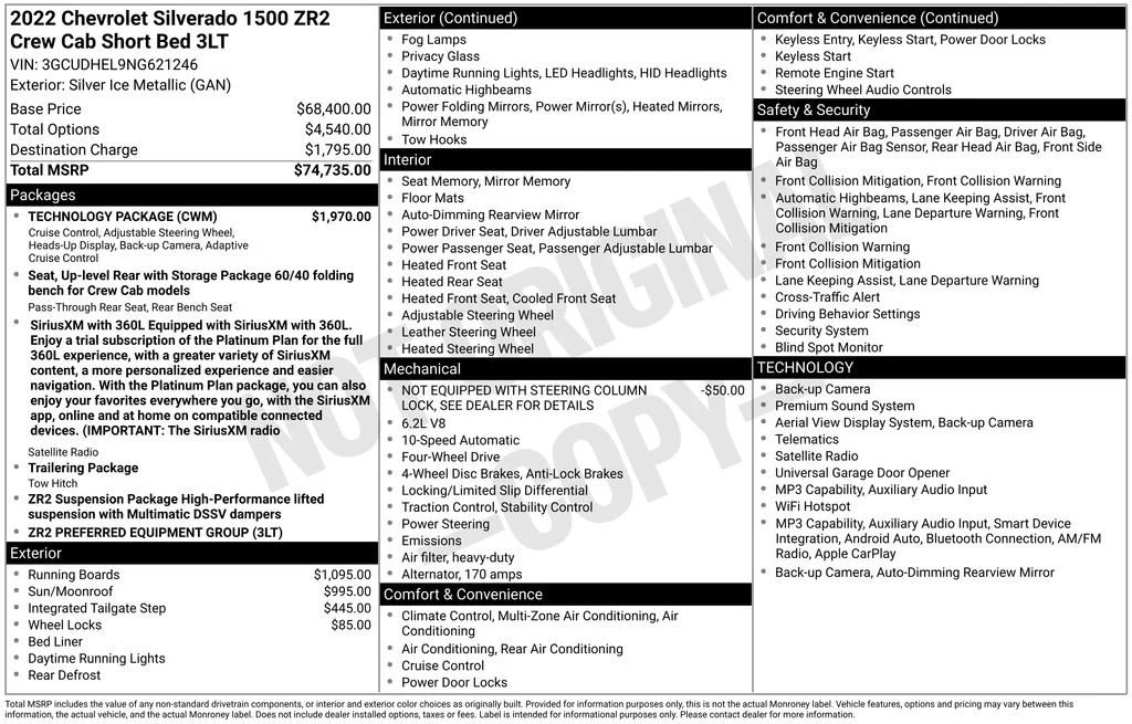 Used 2022 Silver Ice Metallic Chevrolet ZR2 image 2