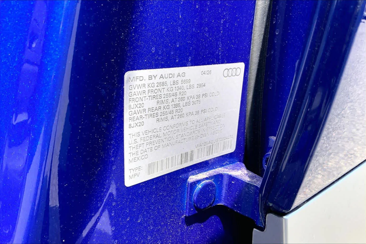 New 2026 Ultra Blue meta Audi Premium Plus image 19