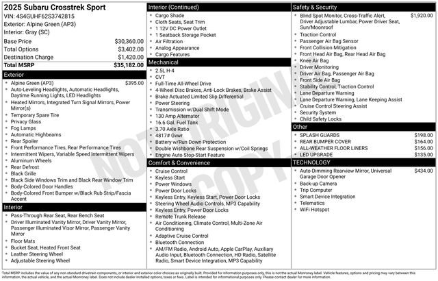 Used 2025 Green Subaru Sport image 25