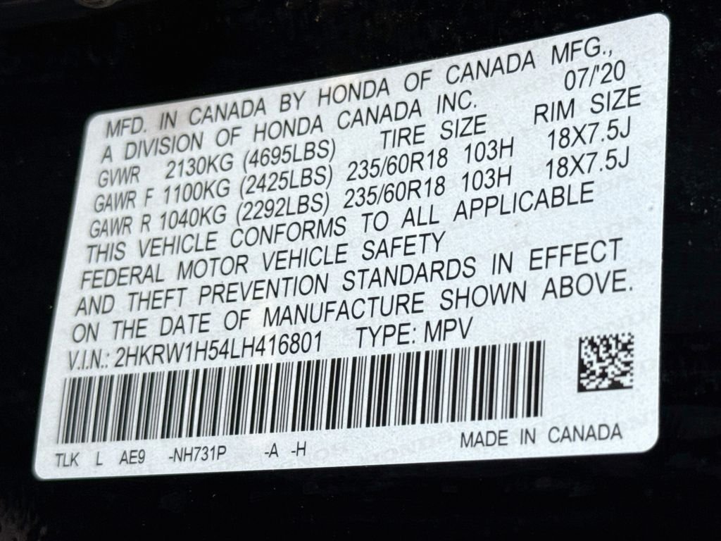 Used 2020 Crystal Black Pearl Honda EX image 32