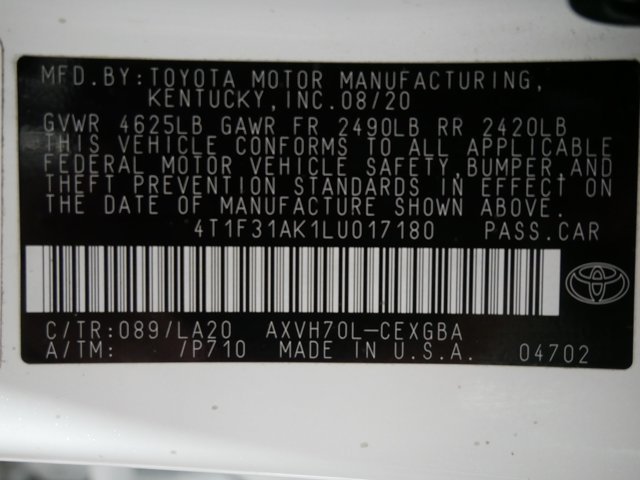 Certified Used 2020 Wind Chill Pearl Toyota Hybrid XLE image 31