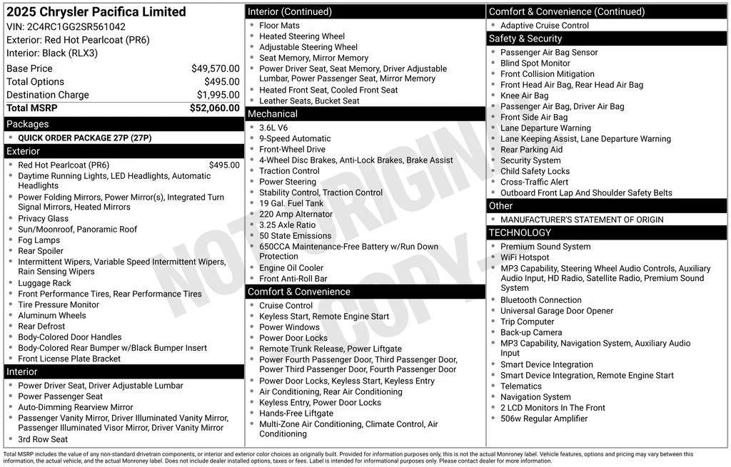 Used 2025 Red Chrysler Limited image 2