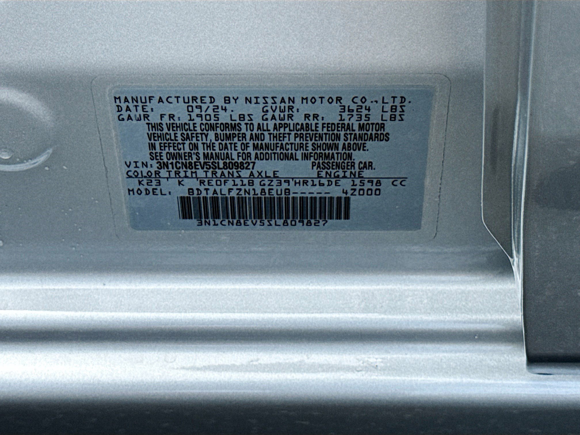 Used 2025 Brilliant Silver Metallic Nissan SV image 30