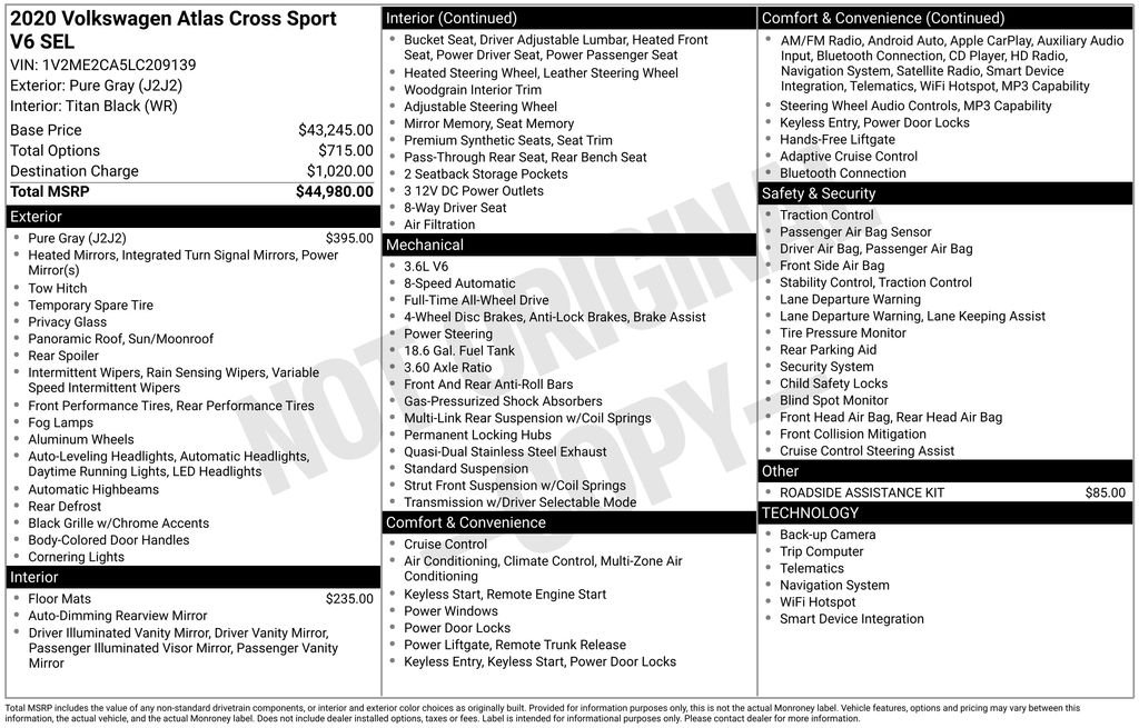 2020 Volkswagen Atlas Cross Sport 3.6L V6 SEL 4MOTION's photo