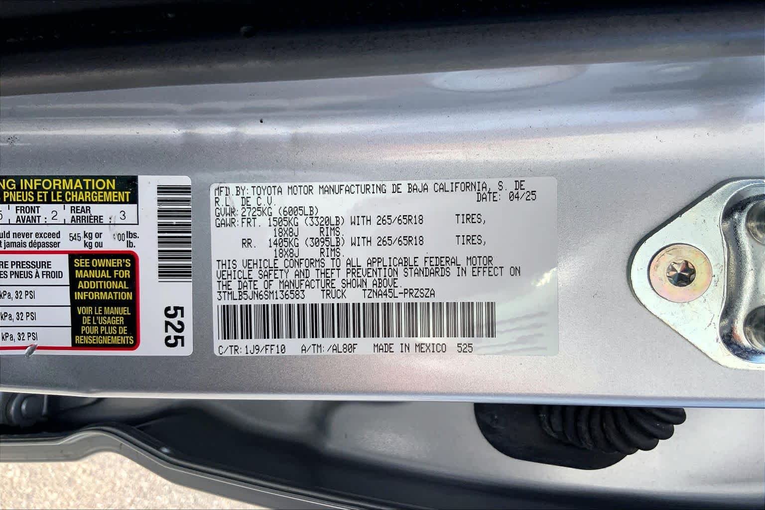 Used 2025 Celestial Silver Metallic Toyota SR5 image 36