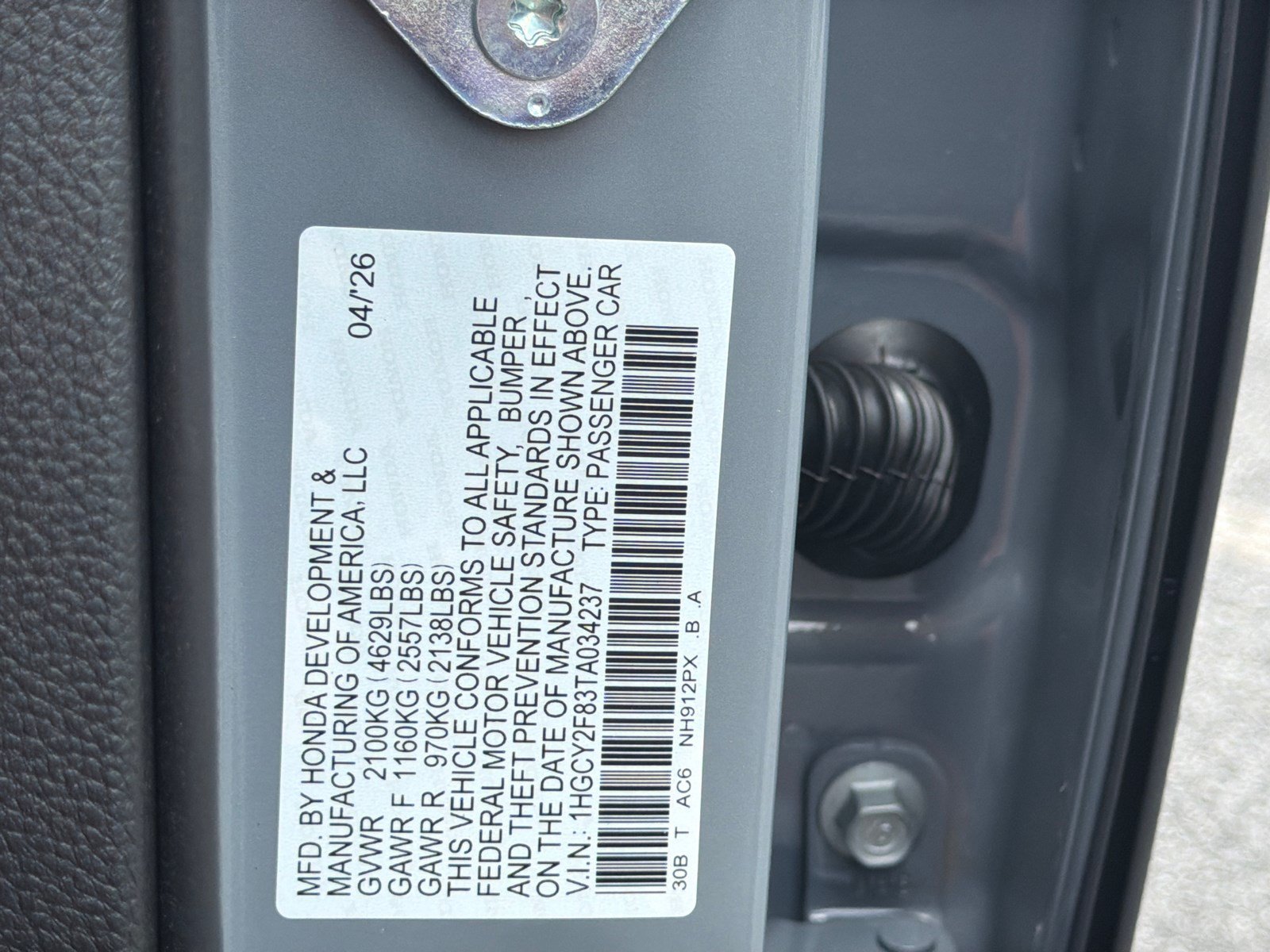 New 2026 Urban Gray Pearl Honda Touring image 27