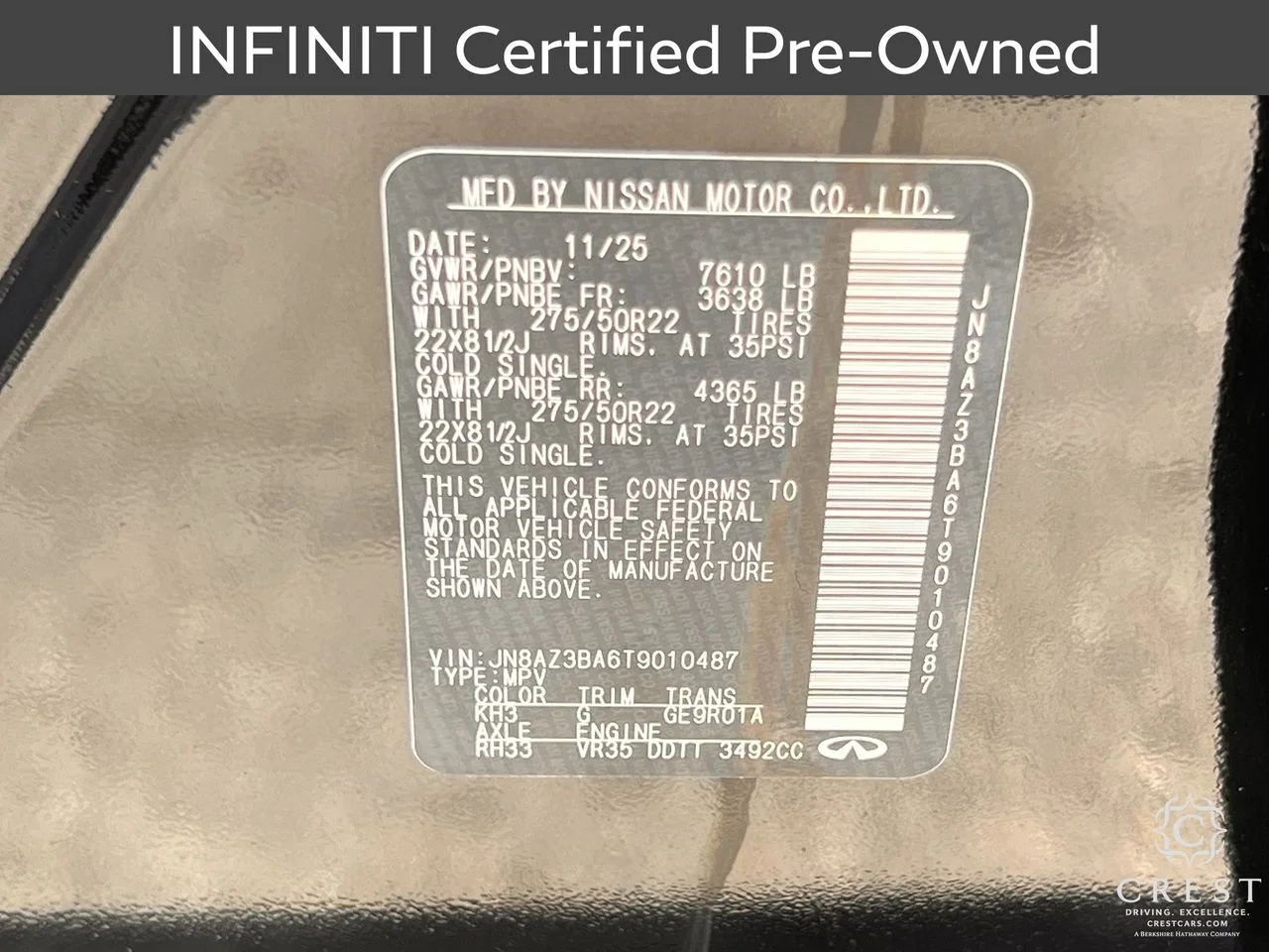 Certified Used 2026 Black Obsidian INFINITI LUXE image 33
