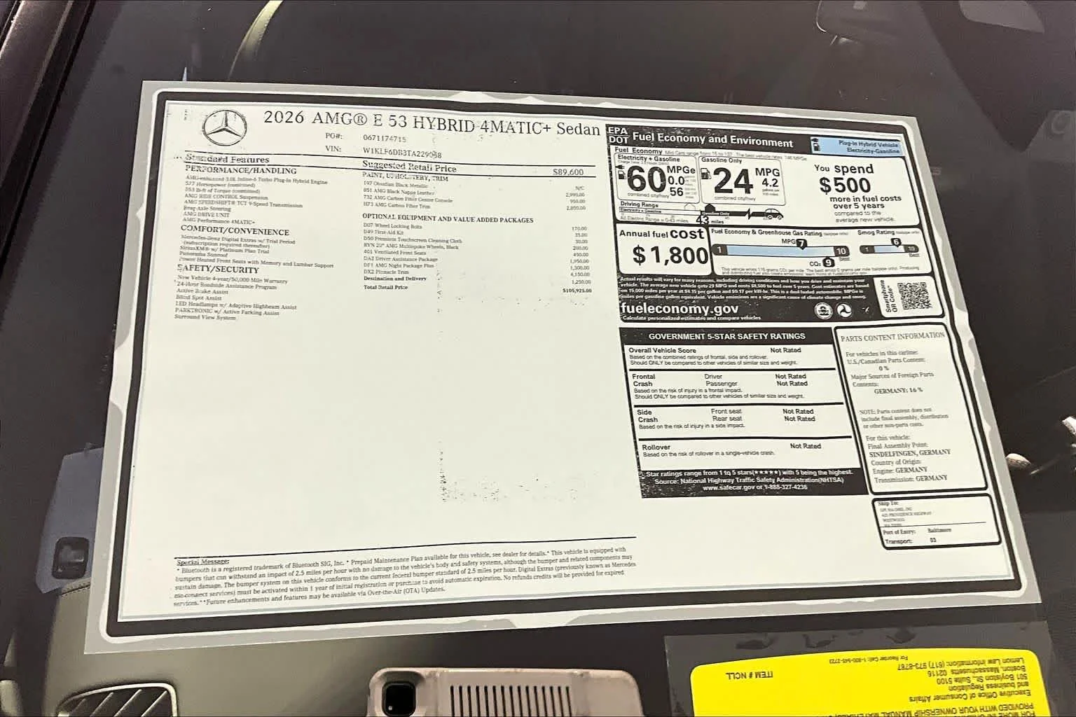 New 2026 Obsidian Black Metallic Mercedes-Benz AMG® E 53 E image 18