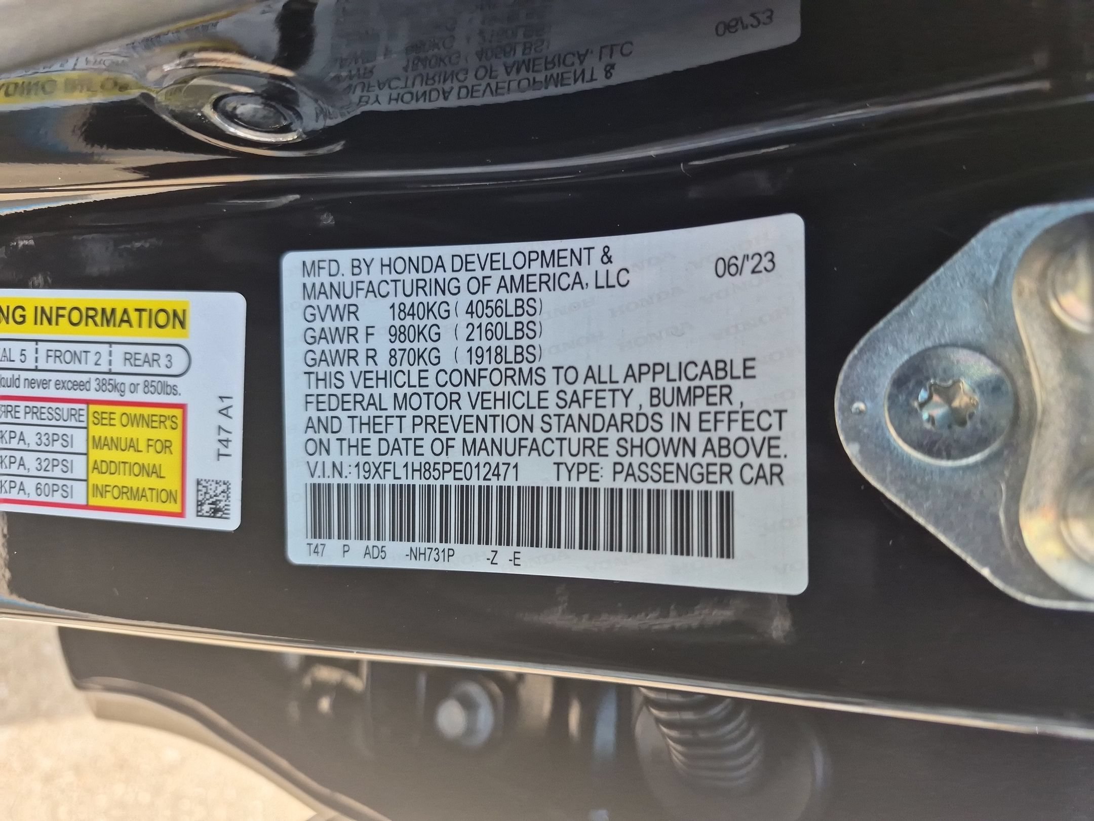 Certified Used 2023 Crystal Black Pearl Honda Sport Touring Hatchback image 36