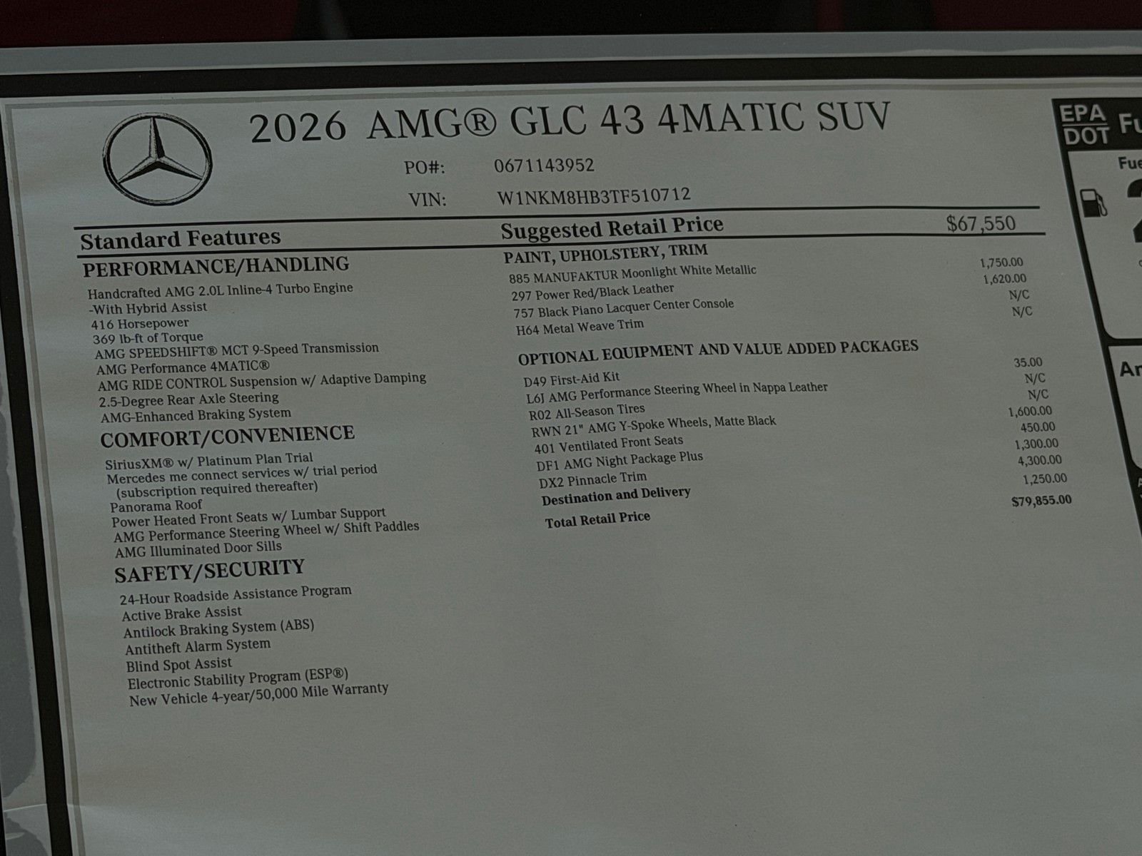 New 2026 MANUFAKTUR Moonlight White Metallic Mercedes-Benz AMG® GLC 43 4MATIC® SUV image 25