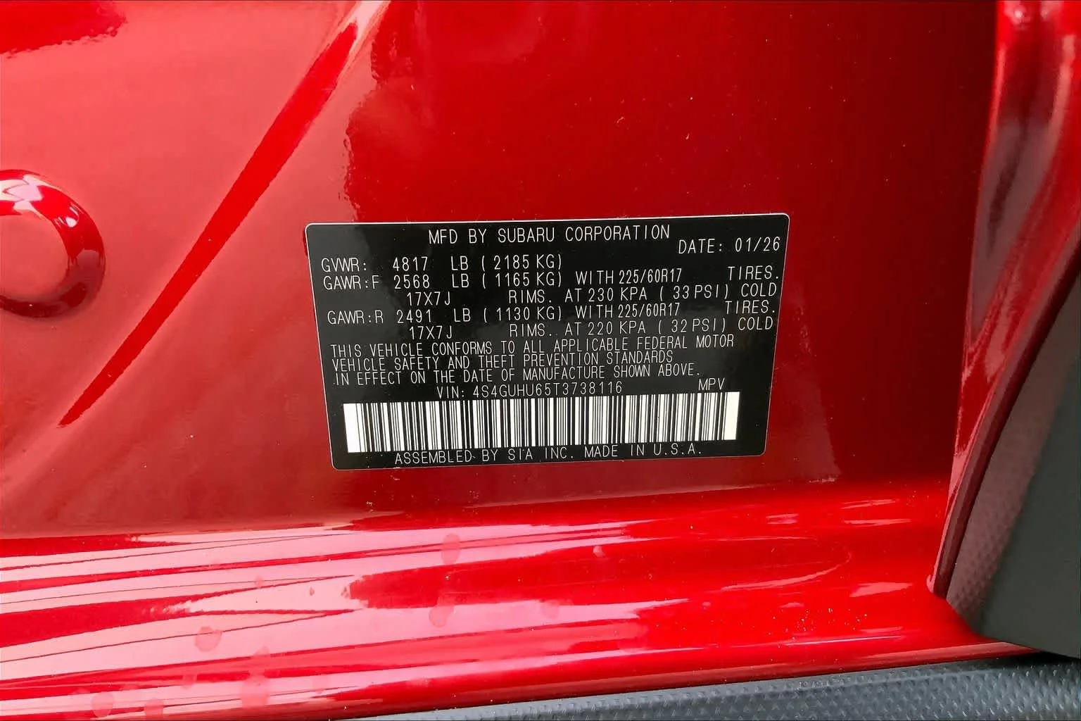 New 2026 LITHIUM RED PEARL Subaru Wilderness image 16