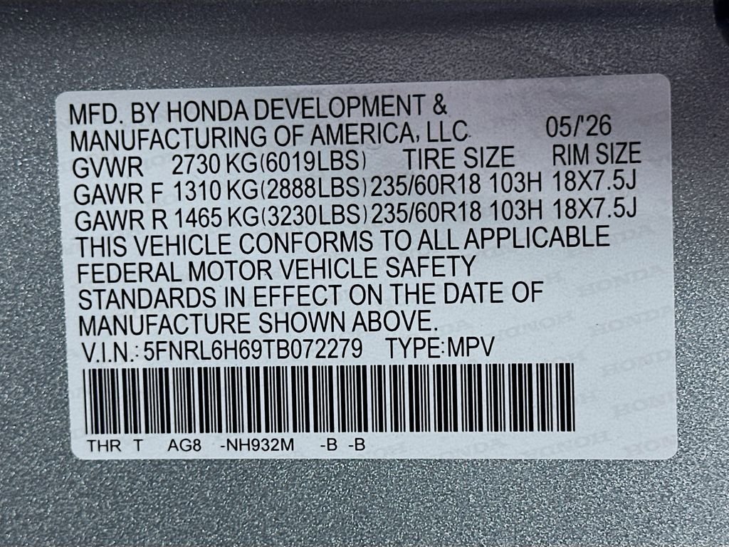 New 2026 Solar Silver Metallic Honda EX-L image 23