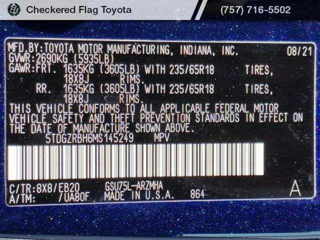 Used 2021 Blueprint Toyota XLE image 23