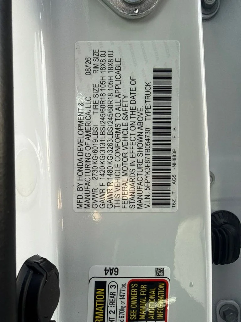 New 2026 Platinum White Pearl Honda Black Edition image 24