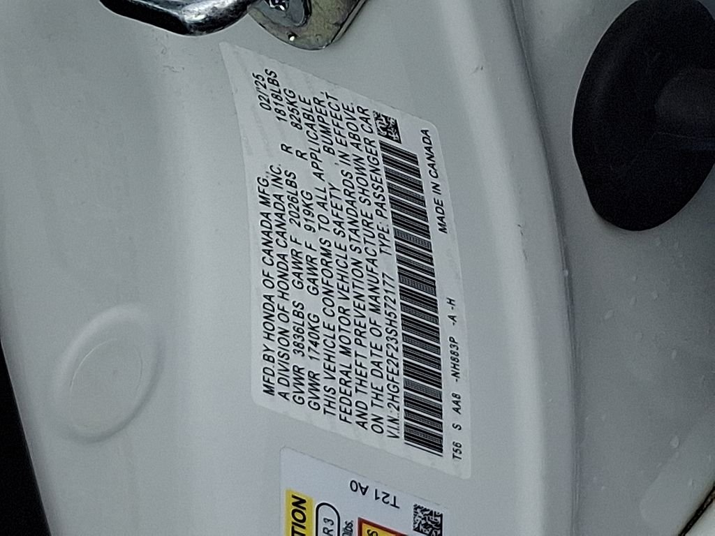 Certified Used 2025 Platinum White Pearl Honda 4D LX image 27