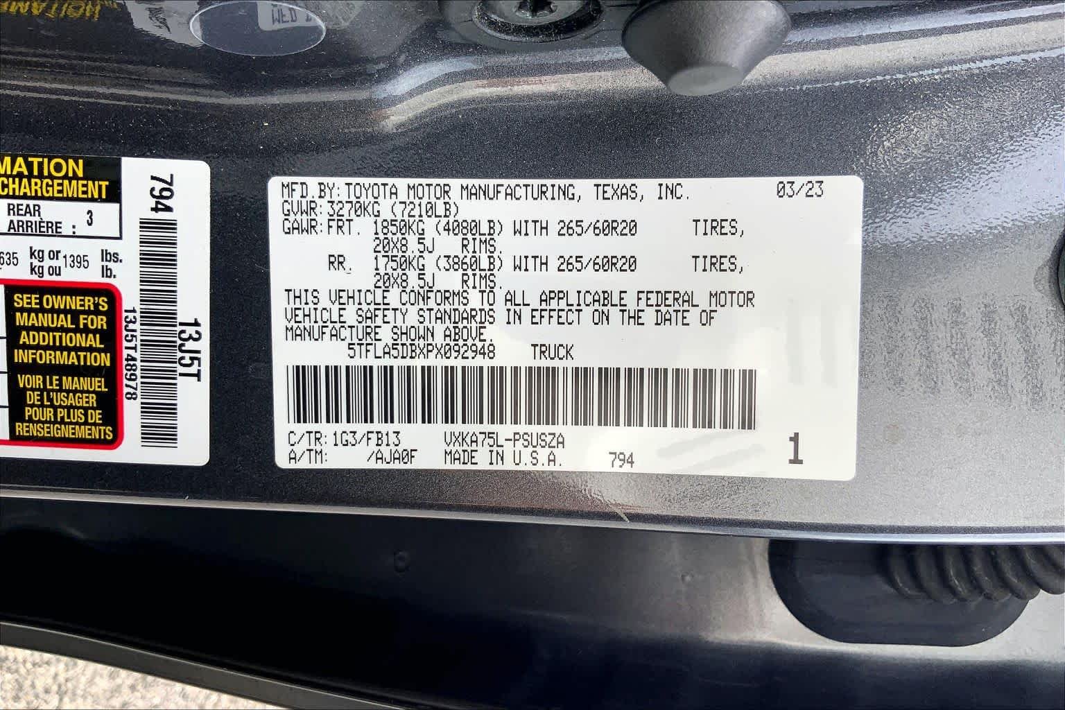 Used 2023 Magnetic Gray Metallic Toyota SR5 image 36