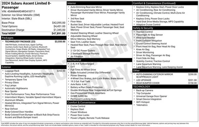 Used 2024 Silver Subaru Limited image 7