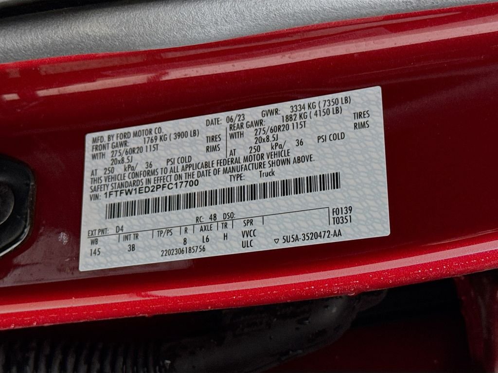 Used 2023 Rapid Red Metallic Tinted Clearcoat Ford Platinum image 34
