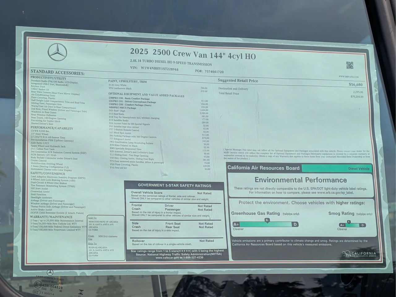 New 2025 Gray White Mercedes-Benz Crew 144 WB image 8