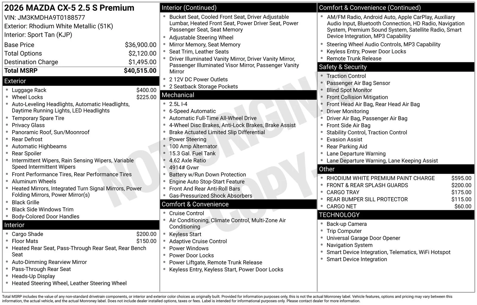 New 2026 Rhodium White Metallic Mazda 2.5 S Premium image 4