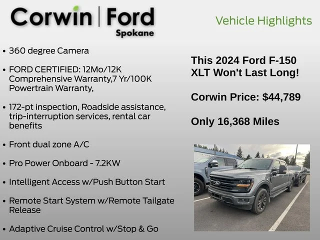 Used 2024 Carbonized Gray Metallic Ford XLT image 16