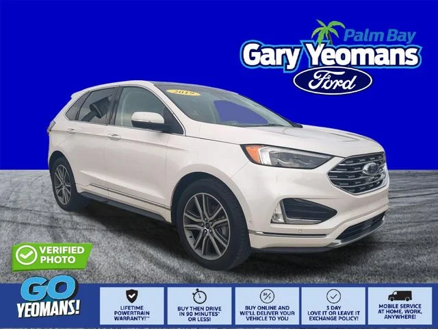 Certified Used 2019 White Platinum Tri-Coat Metallic Ford Titanium image 1