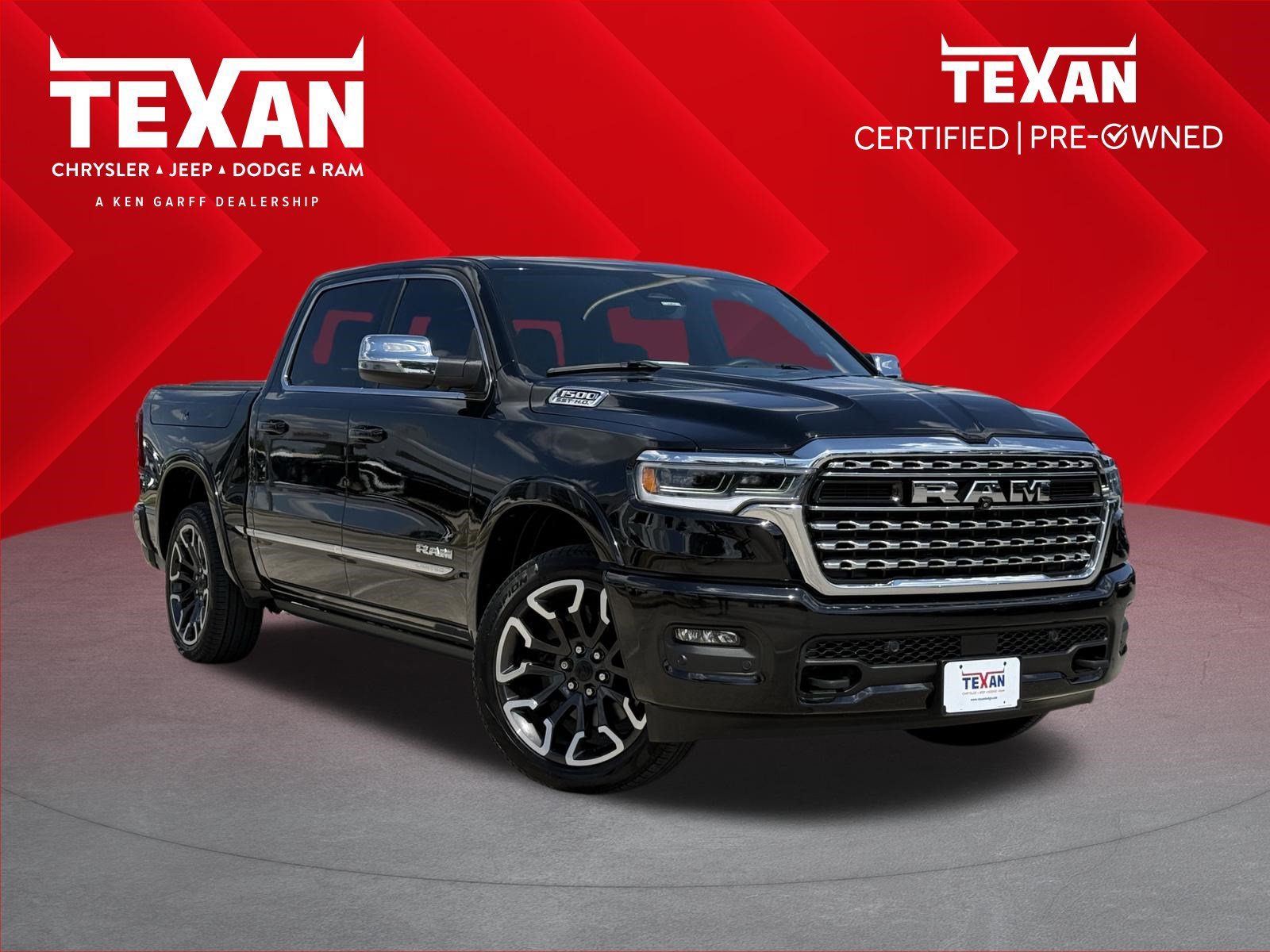 Used 2025 Diamond Black Crystal Pearlcoat Ram Limited image 1