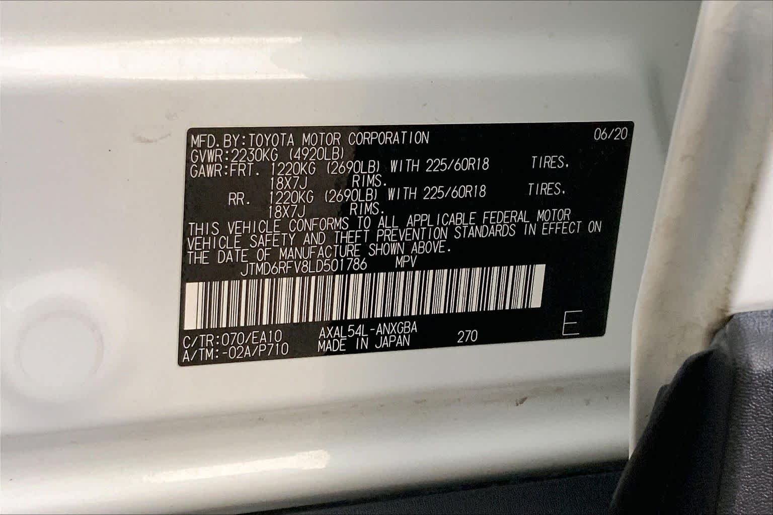 Used 2020 Blizzard Pearl Toyota Hybrid Limited image 37