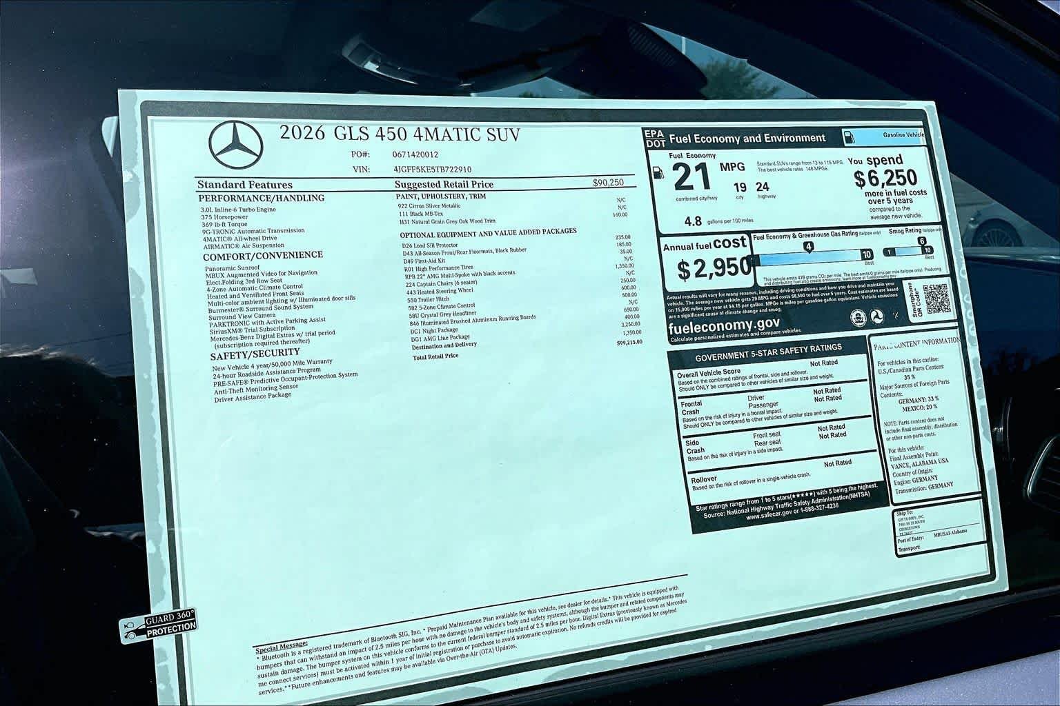 New 2026 Cirrus Silver Metallic Mercedes-Benz GLS 450 image 21