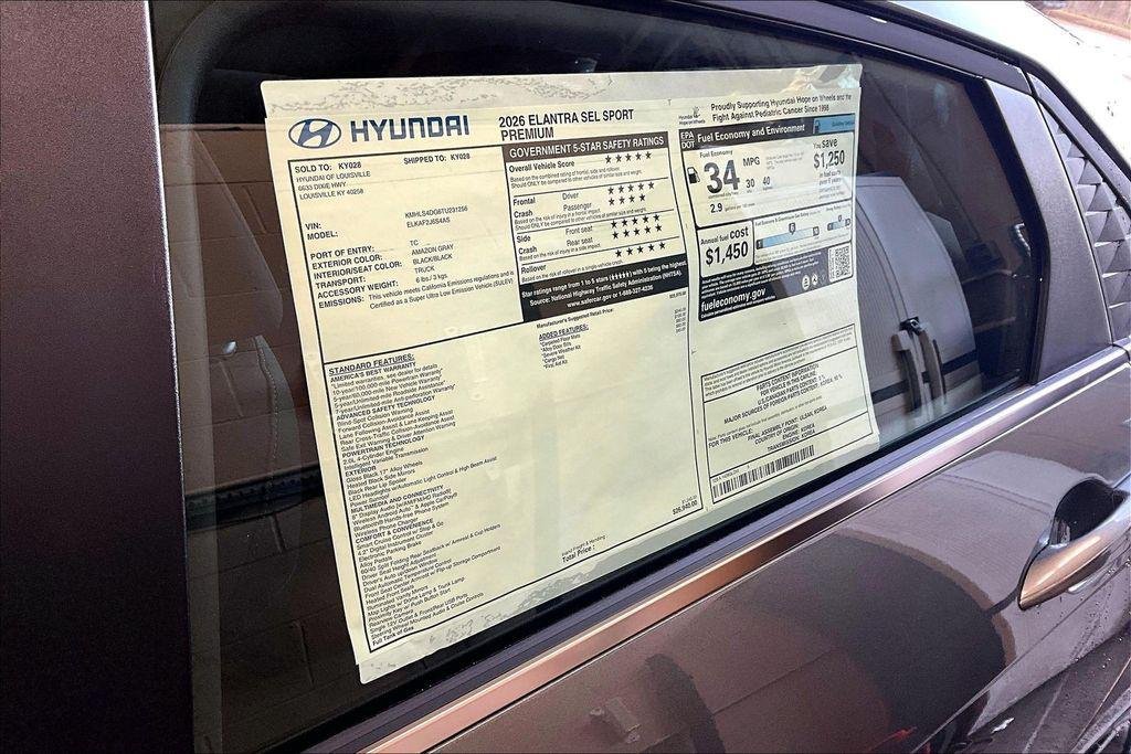New 2026 Amazon Gray Hyundai SEL Sport image 15