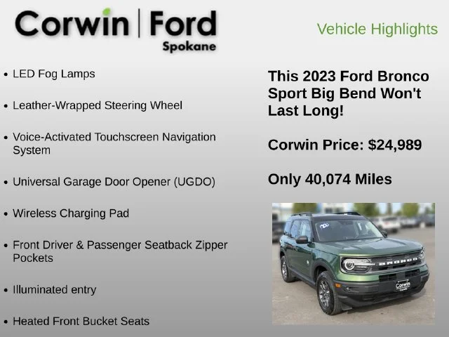 Used 2023 Green Metallic Ford Big Bend image 18