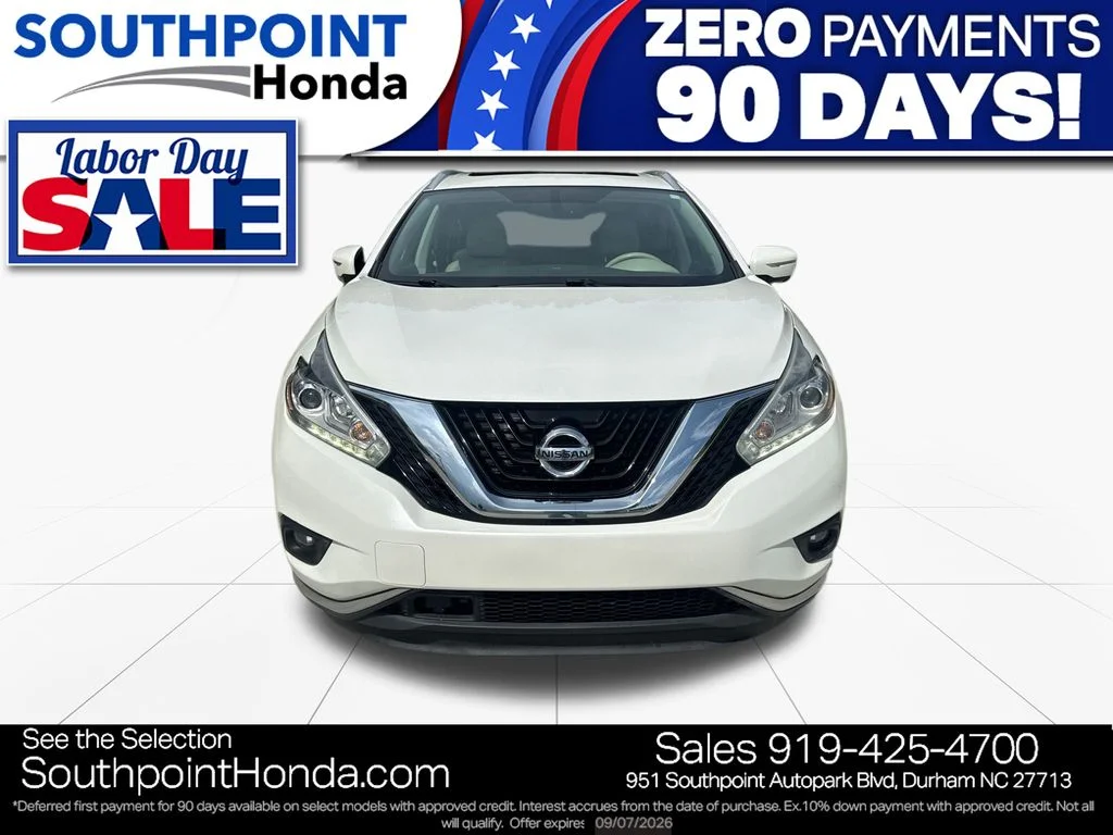 Used 2015 Nissan Murano SL with VIN 5N1AZ2MG1FN242008 for sale in Durham, NC