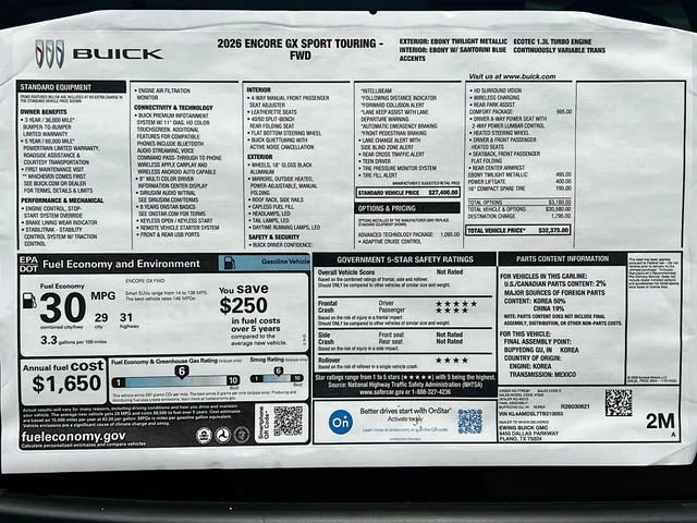 New 2026 Ebony Twilight Metallic Buick Sport Touring image 21