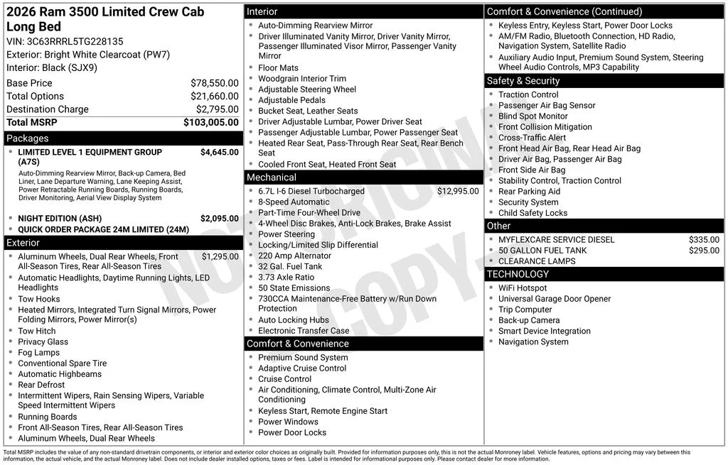 New 2026 Bright White Clear-Coat Exterior Paint RAM Limited image 5