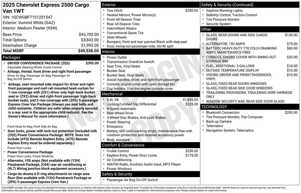 New 2025 Summit White Chevrolet WT image 38