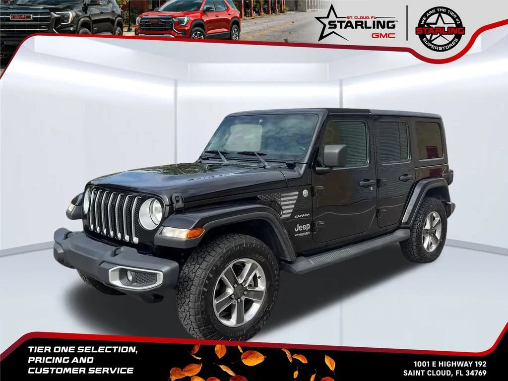 Used 2019 Black Jeep Sahara 4x4 image 1