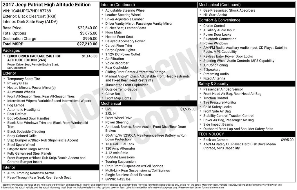 2017 Jeep Patriot High Altitude Edition's photo