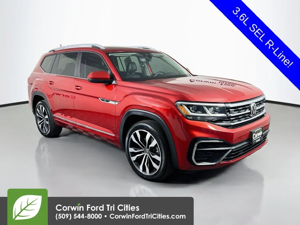 Used 2021 Aurora Red Metallic Volkswagen 3.6L V6 SEL R-Line image 1
