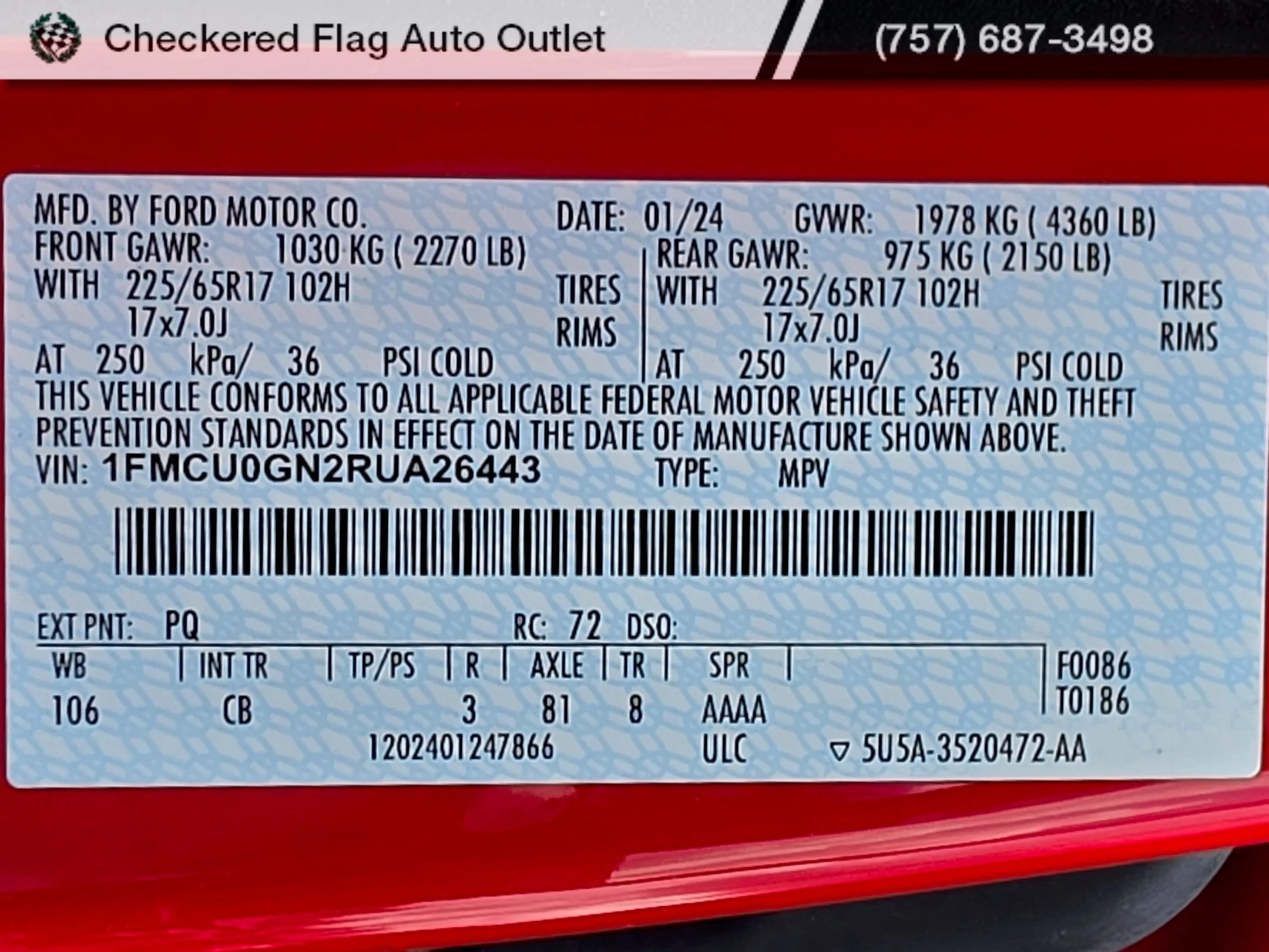 Used 2024 Race Red Ford Active image 28