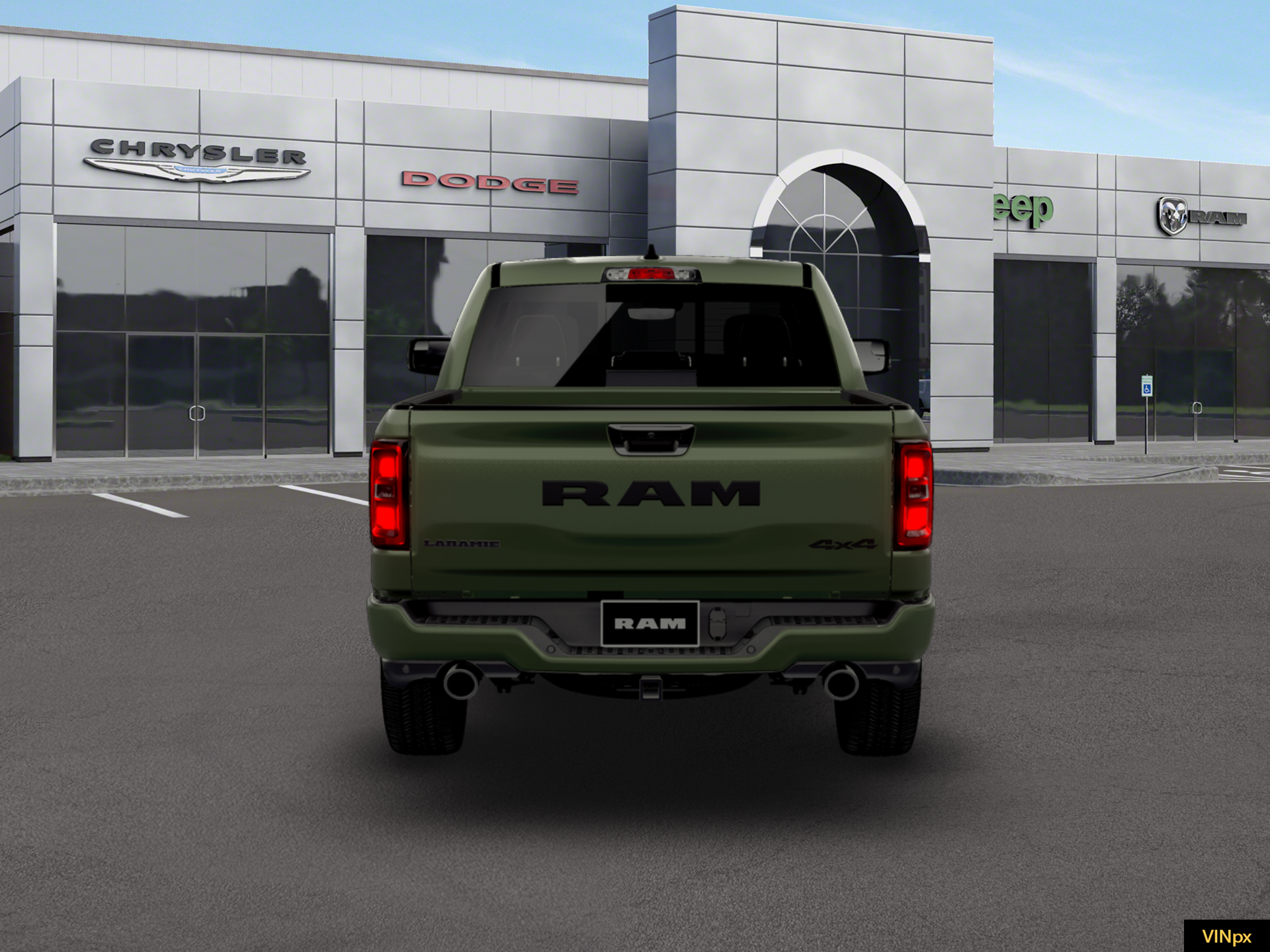 New 2026 Serrano-Green Metallic Exterior Paint RAM Laramie Crew Cab 4x4 57